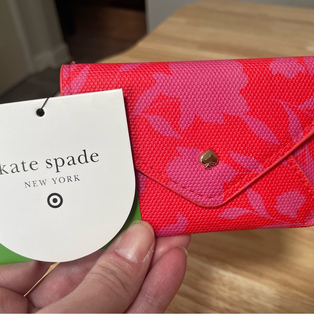 Kate Spade Pink and Red Floral Card Holder